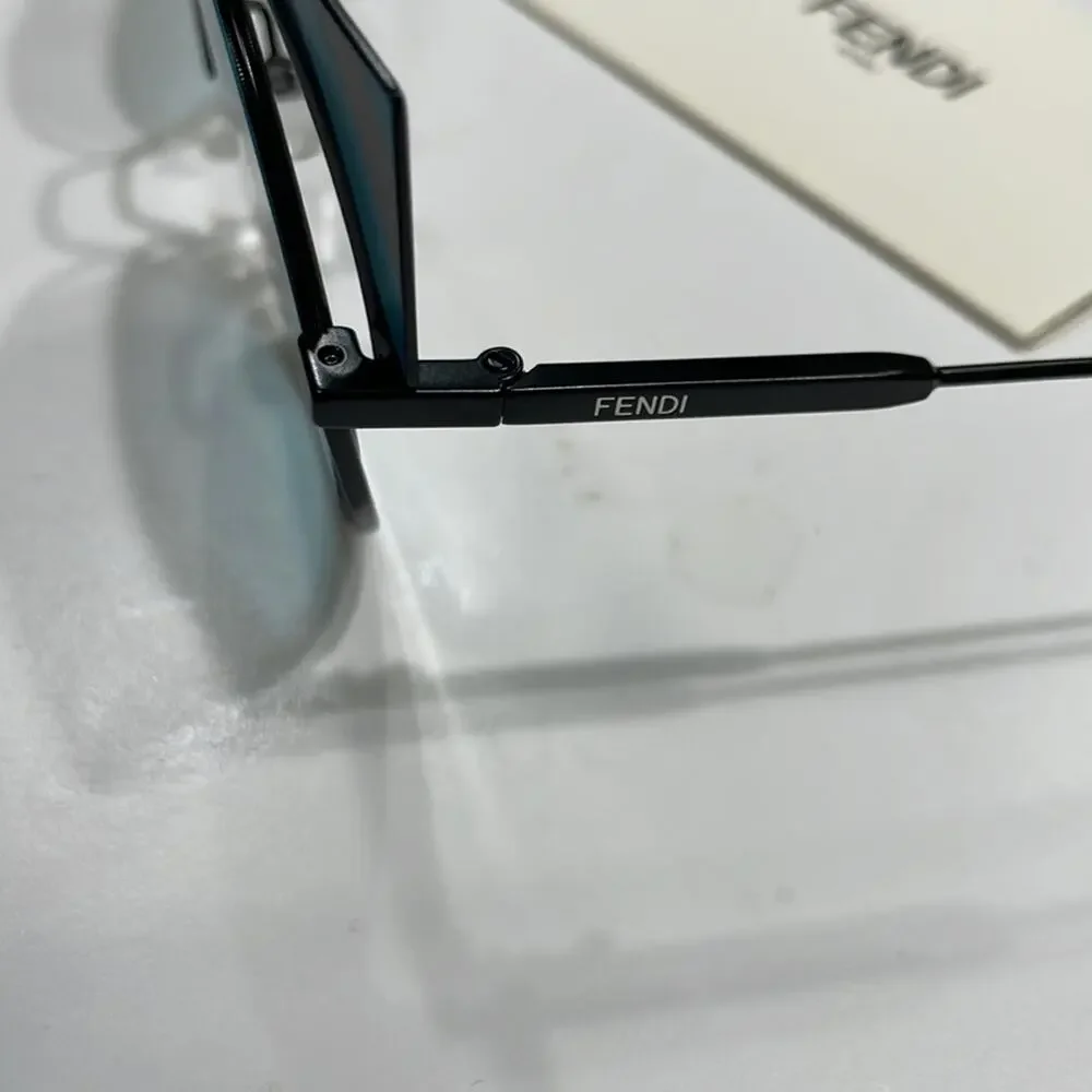 Fendi 53mm Cat Eye Sunglasses black and blue stripes